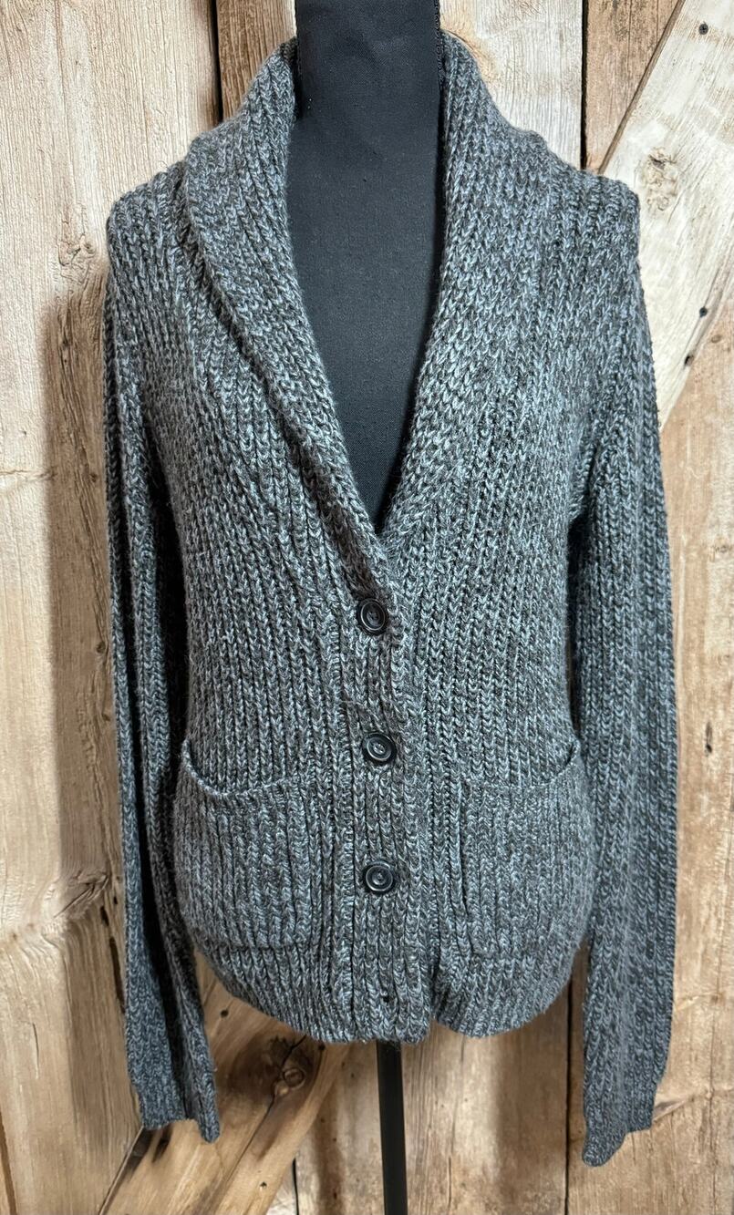 Decree Women's Size XL Black Heavy Knit Button Up Cardigan Sweater Long Sleeve